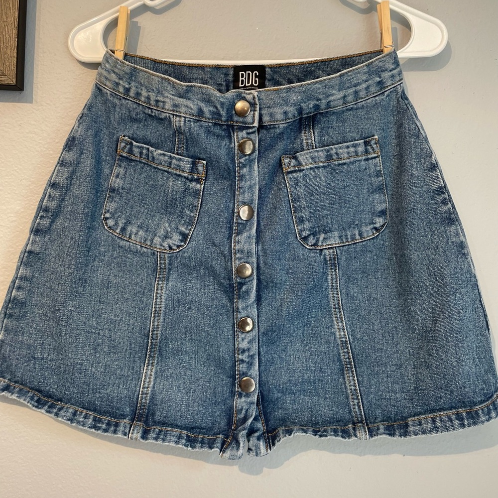 BDG jean skirt with buttons.